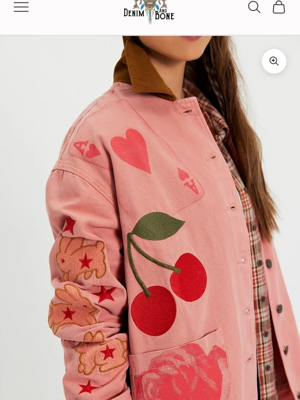 Free People x Denim and Bone Love Shop Embroidered Jacket